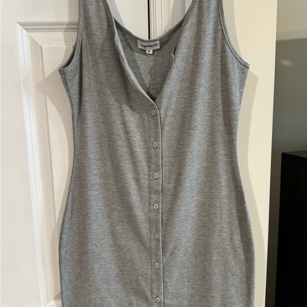 Gray Button-Down Women's Dress
